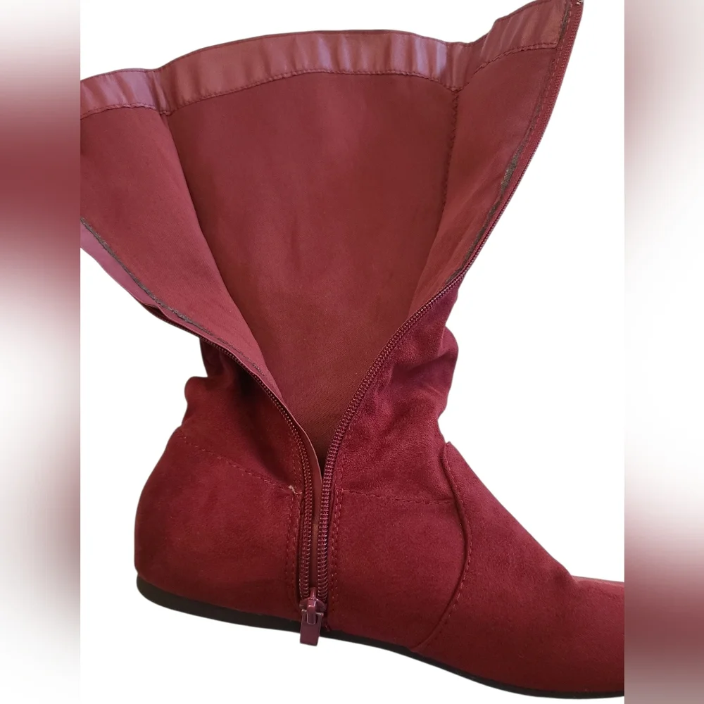 Forever‎ 21 Boots Faux Velvet Slouch Flat Heel Women's Size 7.5